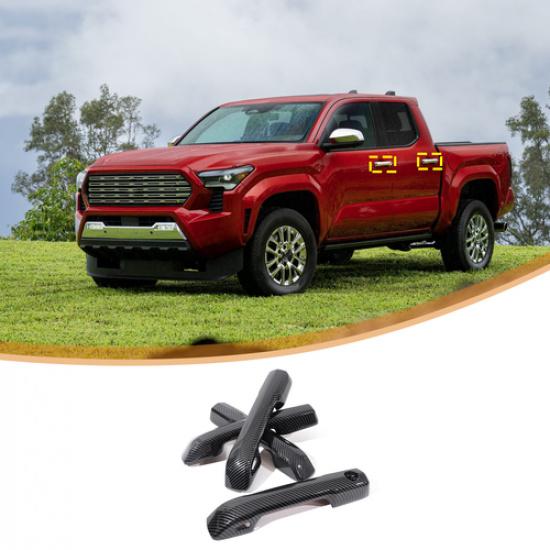 ABS Carbon Fiber Exterior Side Door Handle Cover Trim For Toyota Tacoma 2024+
