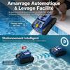 Robot Piscine Sans Fil, Nettoie Sol/Parois/Ligne d’Eau, Autonomie 180Min&amp;200m², Double Filtration Ultra-Fine Puissant Filtration 3L