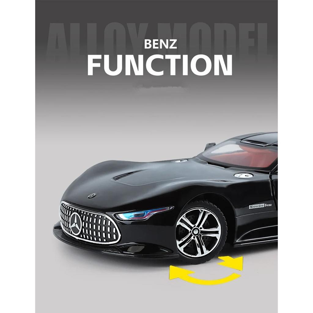 1/24 Benzs Vision GT Alloy Concept Sports Car Model Diecast Metal Racing Car Vehicles Model Simulation Sound Light Kids Toy Gift