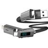 Цифровой дисплей 4 в 1 PD USB Type-C Кабель для передачи данных Быстрая зарядка Для iPhone 15 Samsung Xiaomi Redmi OPPO Кабель Быстрое зарядное устройство