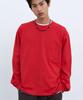 YOUCHE PRET A PORTER Sq Slant Long Sleeve Tee Scarlet Red