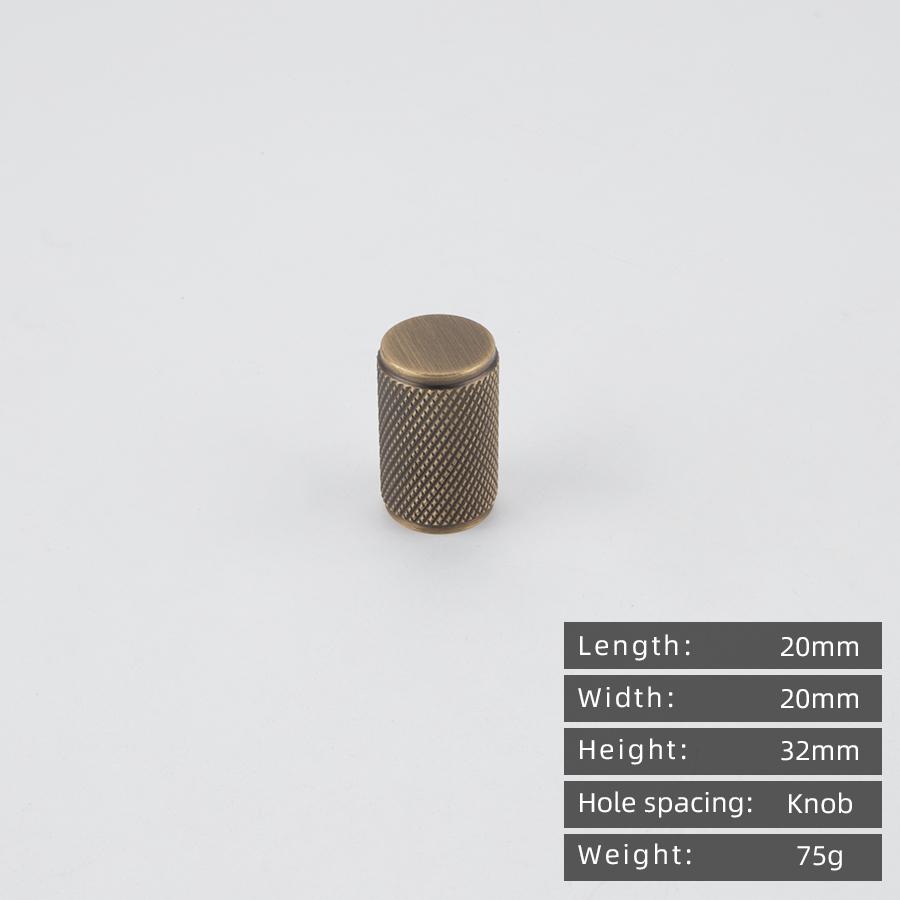 Solid Brass European Retro Knurling Pull Kitchen Cabinet Antique Brass T-Handle Drawer Copper Long Handle