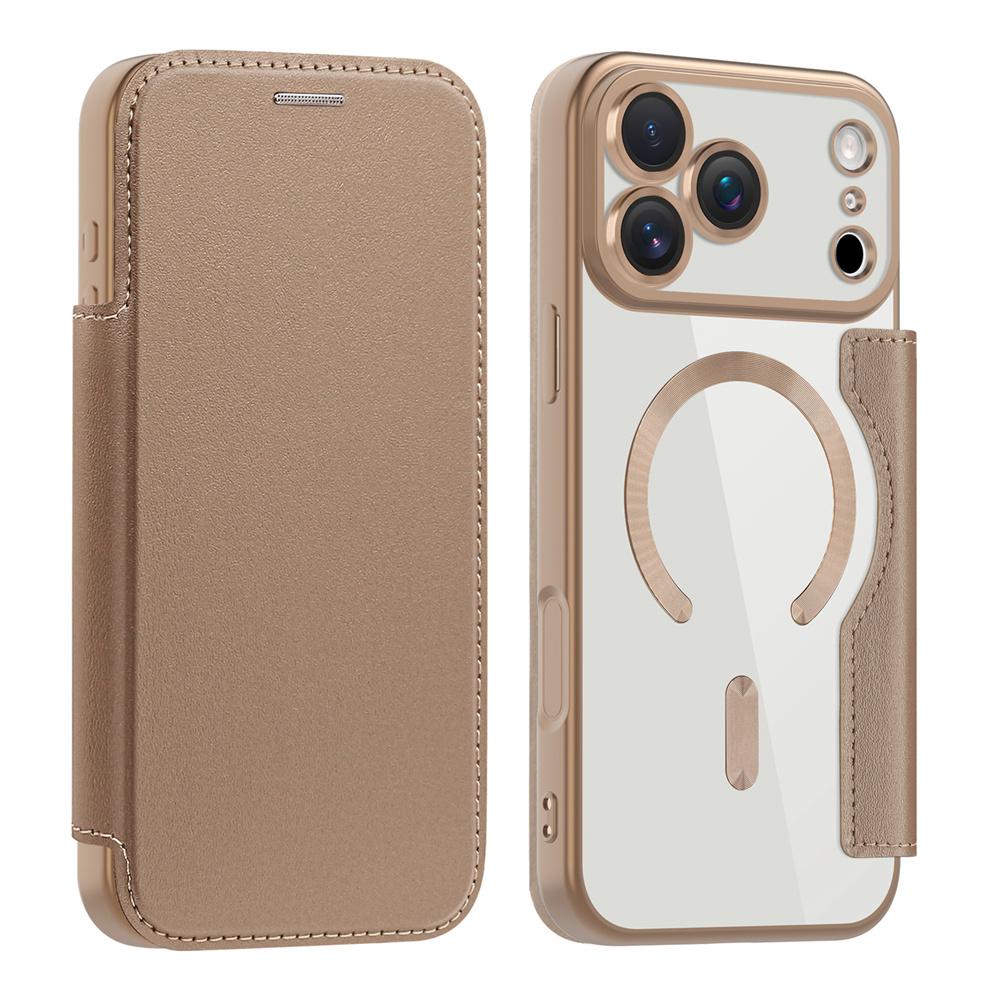 Прозрачный кожаный кошелек-книжка Магнитный чехол для телефона для IPhone 17 Air 16 15 14 13 12 Pro Max Plus 17Pro Magsafe Чехол-сумка для карт