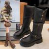 Brown Boots Maillard Boots Women's Thick Legs 2025 New Summer Retro Two Wear Thick-soled High Knight Boots
