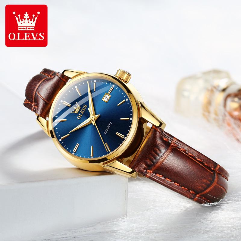 OLEVS Dual Calendar Waterproof Couple Women's Watch - Non-Mechanical