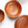 Простая миска из акации, бытовой салатник для смешивания, деревянная миска для замешивания, миска из массива дерева, утолщенная миска для замачивания, деревянная посуда