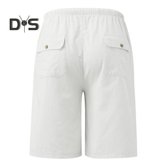 Женские летние шорты из хлопка и льна, повседневные шорты с широкими штанинами, завязывающиеся на шнурок, с карманами, длиной до колена для отдыха на пляже