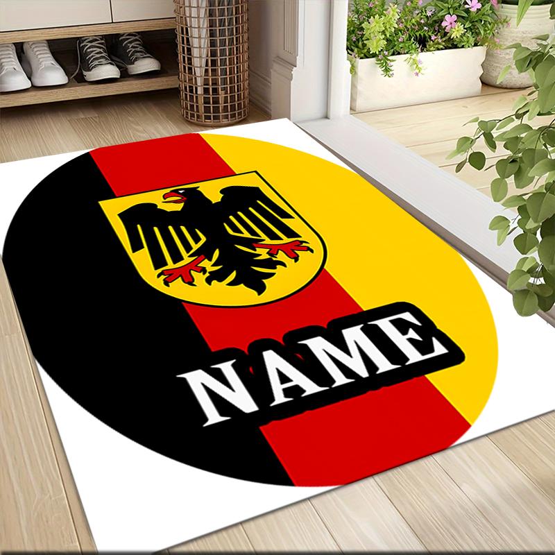 Custom Name German Flag Crest Carpet Rug Customizable Soft Washable Anti-Slip Home Living Room Sofa Mats Personalized Rug. 0909192