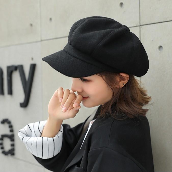 Vintage Style Wool Beret Hat For Women With Sun Protection For Autumn Winter Fashion