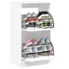 VidaXL Armoire à chaussures 2 tiroirs rabattables blanc 60x42x108 cm 3214385