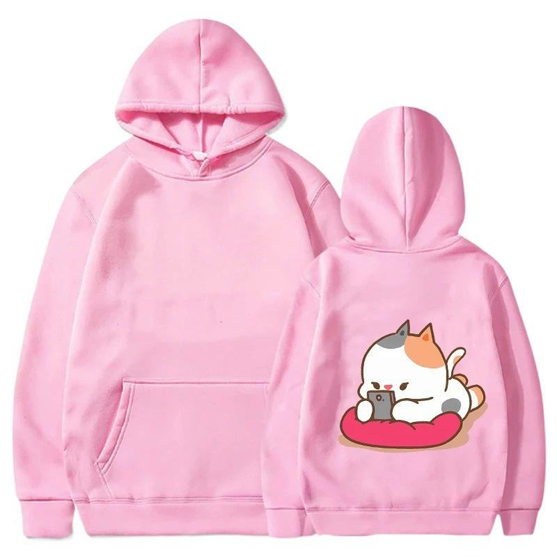 Милые мультяшные толстовки с котиками, новый принт, модная толстовка, повседневные унисекс топы для уличной одежды из флиса на осень-зиму, мужские судадерас