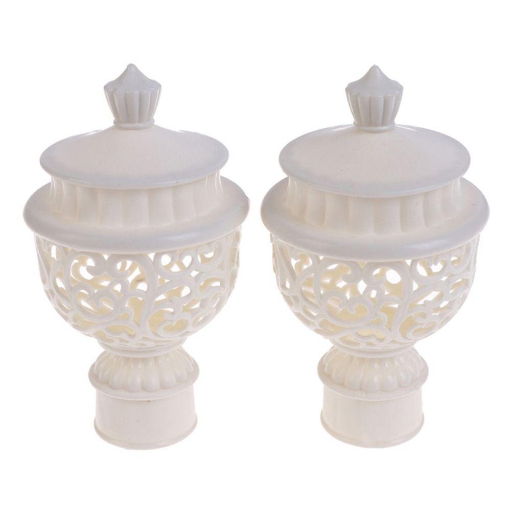 Прочные пластиковые аксессуары для штор с полым узором, наконечники для карниза, заглушки для карниза