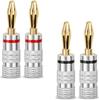 Банановые разъемы 2 пары/ 4 шт., позолоченные 24K, разъемы-гнезда с двойными винтами для усилителя, колонок, ресивера