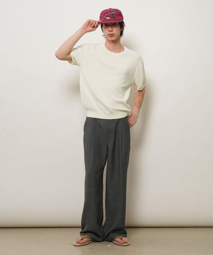 GENERALIDEA Man Temperature Cut Cool Classic Crew Neck Half Knit [Ivory] / Gf2Mkp022