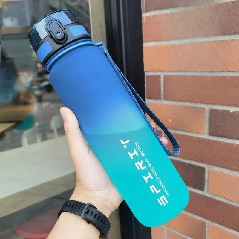 500ml/650ml/1000ml Active Water Bottle Leak Proof Colorful Plastic Cup Drinking for Outdoor Use Travel Lightweight Gym Fitness Jugs