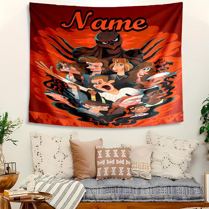 Personalized Stranger Things Background Tapestry,Custom Name Birthday Party,Multifunctional Wall Decoration for Home Decor,Various Occasions