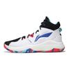 Li-Ning Амортизирующие нескользящие износостойкие высокие баскетбольные кроссовки мужские кроссовки белые черные ABAR097-1
