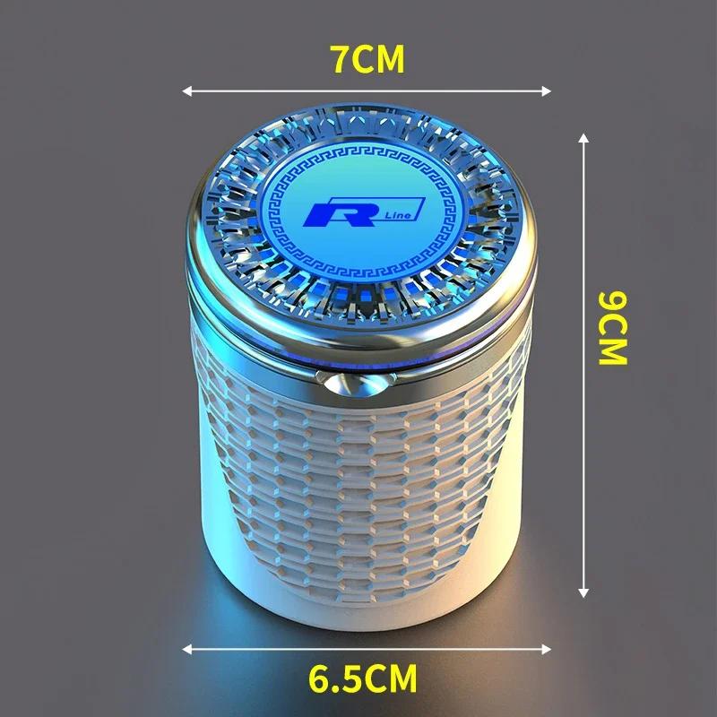 Portable Car Ashtray With LED Light Cigarette Ash Holders Cup For VW GTI Polo Golf Passat Tiguan Arteon Touareg Taigo Jetta CC