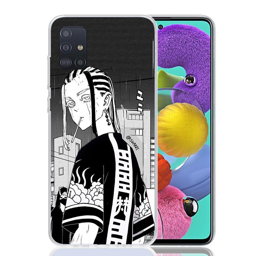 Черный Аниме Чехол Tokyo Aevengers для Samsung Galaxy A52 A32 A22 A12 A02S A50S A30S A51 A31 AA71 Note 20 Ultra 10 S10 Plus