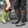 Men Women Rain Boots Long-Tube Rubber Shoes Non-Slip Fishing Boots Outdoor Waterproof Work Boots Couple Rubber Galoshes
