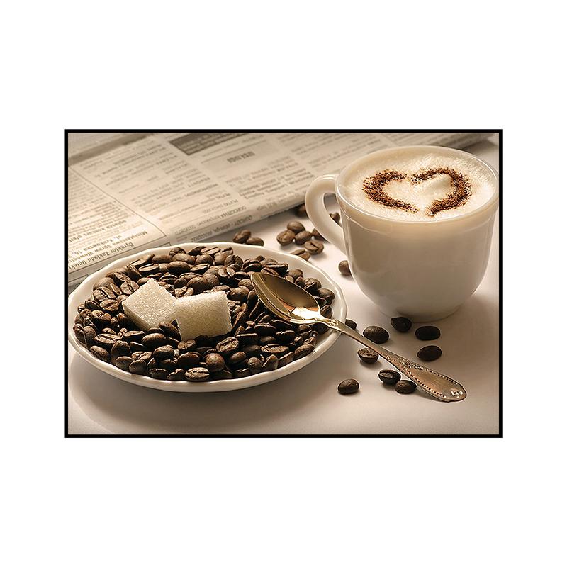 Coffee Cup Poster Decoration Nordic Prints Coffee Bean Canvas Painting Wall Art Picture for Living Room Cafe Store Home Restaurant Kitchen