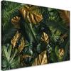 Canvas Print, Gold Tropical Leaves