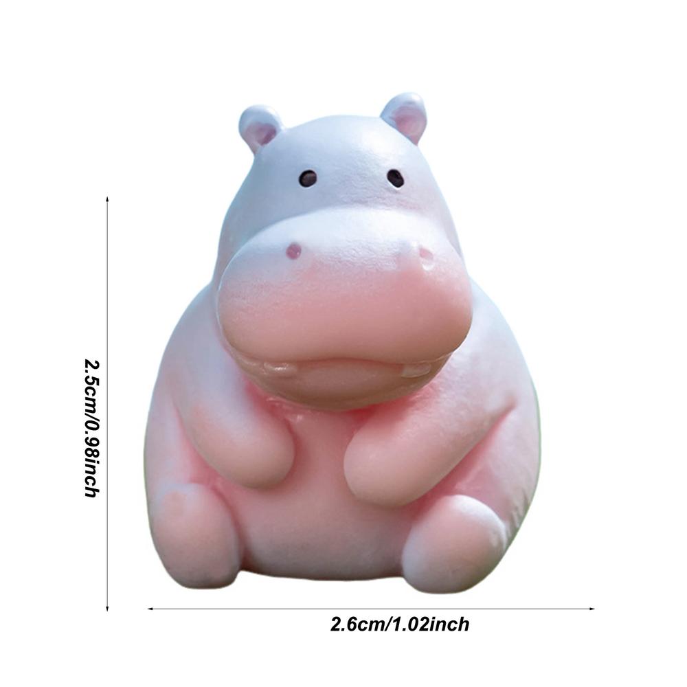 Hippo Statue Cute Dashboard Ornament Tiny Hippo Figurines Cartoon Animal Art Crafts Miniature Resin Sculpture Decoration