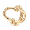 Japan and Korea Simple Hollow Oval Knot Ring Women's Personality Fashion Stainless Steel Ring Titanium Steel Geometric Accessories