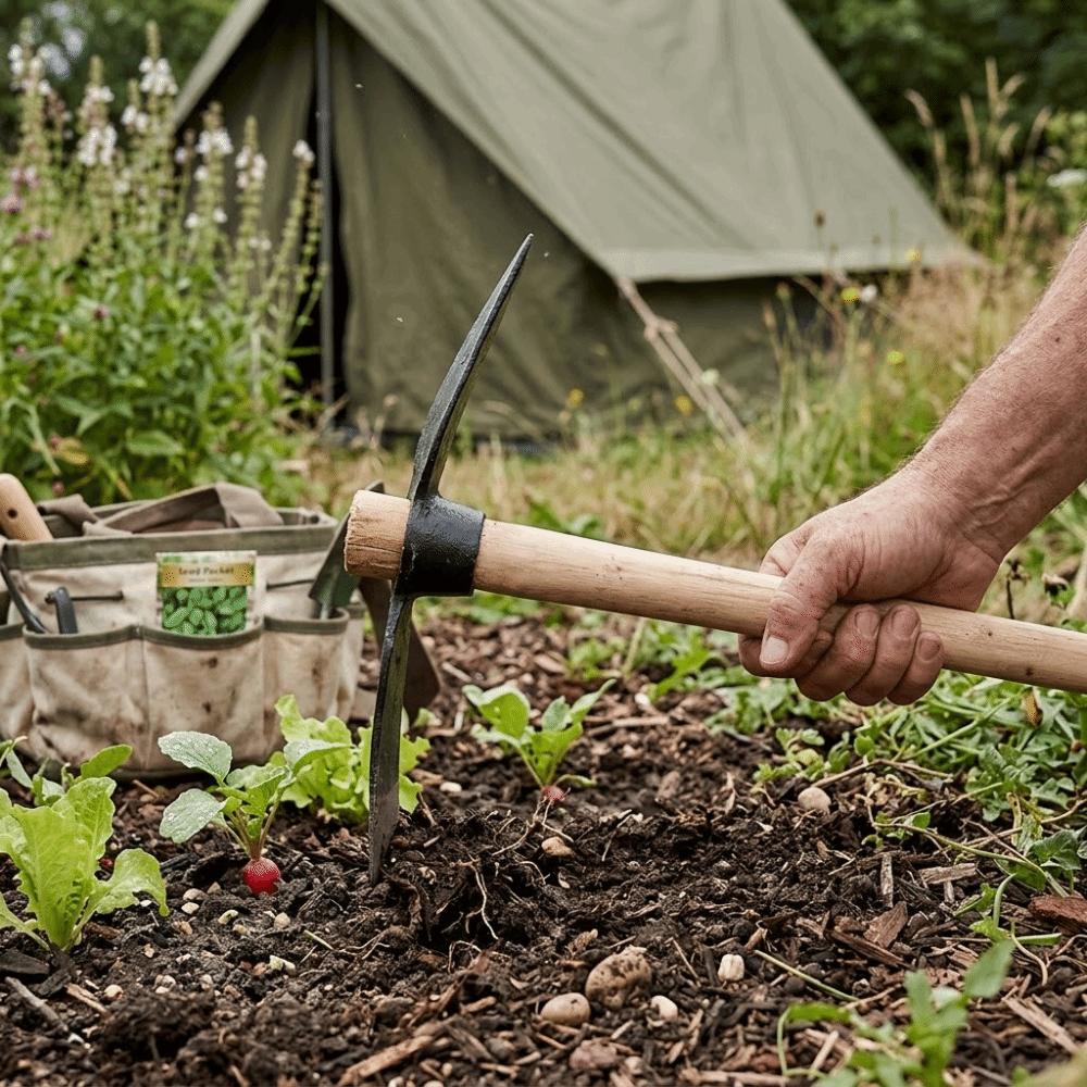 Wood Handle Pick Axe Double Sided Garden Pick Mattock Durable Pick Mattock Hoe Outdoors Climbing