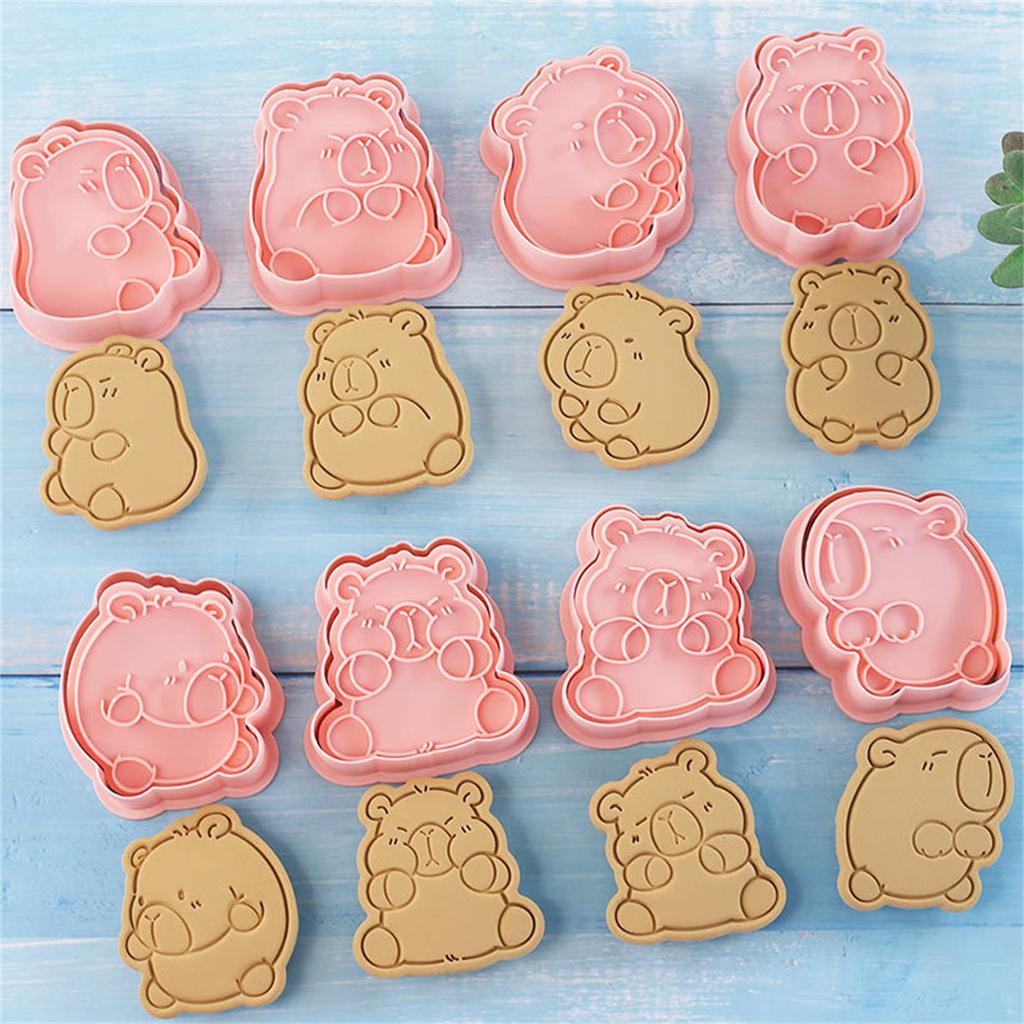 8 шт. Capybara Cookie Mold Biscuit Fondant Embosser Stamp для свадебных вечеринок Пластиковые принадлежности для украшения тортов и выпечки