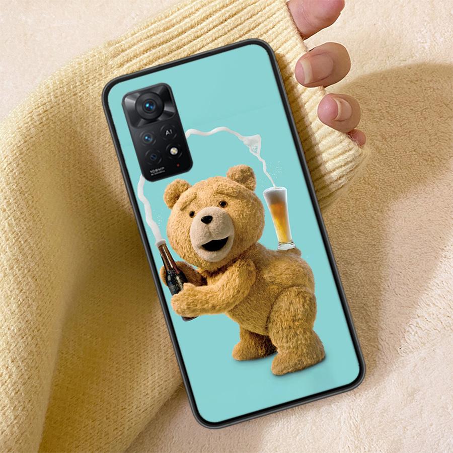 Funny And Cute Bear Phone Case For Redmi Note 13 14 15 Pro Plus 12 13C 12C 15C 9 10 10C 9T 9C 9A TPU Soft Cover Clear Cell Cases