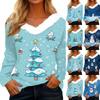 Long Sleeve Shirts For Women Cute Tops Christmas Prints Tees Blouses Casual Plus Size Basic Tops Pullover