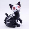 Skull Statue Cute Halloween Decor Halloween Day of Dead Dog Cat Figurine Resin Skeleton Sculpture for Home Desk Halloween