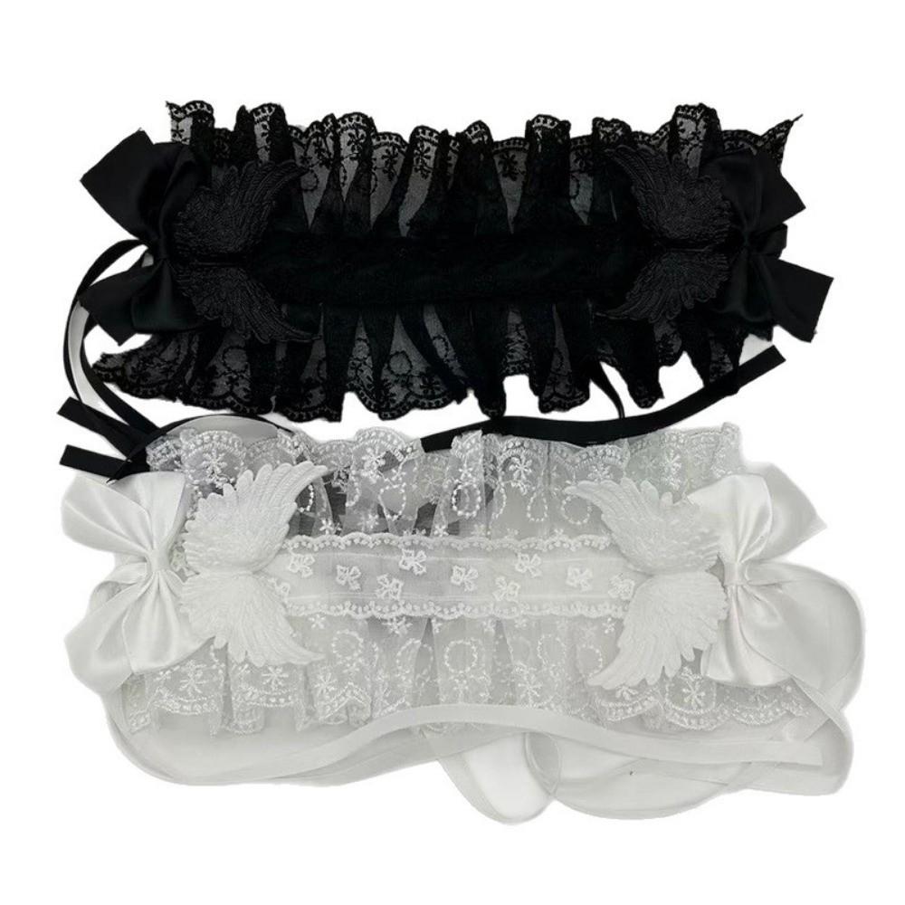 Gothic Lolita Wing Angel Headband Lace Head Wrap New Cosplay Headdress Hair Accessories