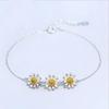 Cute Gold Daisy Female Silver Bracelets Jewelry Women Top Quality 925 Sterling Silver Bracelets Bangles for Girl Bijou