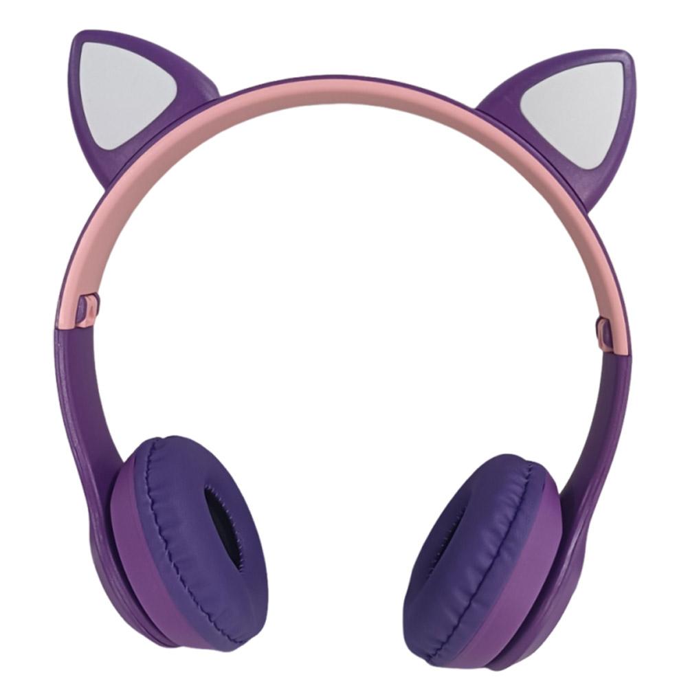 Новые Bluetooth-наушники с кошачьими ушками и подсветкой RGB, стерео, складные, беспроводные, с микрофоном, для детей, девочек, подарки