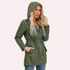 New Style Cotton Hooded Windbreaker Women's Spring and Autumn Coat Large Size Loose Solid Color Clothing Women's Clothing