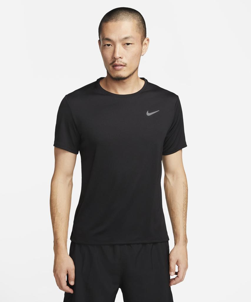NIKE Dri-Fit Uv Miler Short Sleeve Running Top M - Black / Dv9316-010