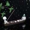 Skull Incense Holders For Sticks Resin Skull Incense Burner Stick Holder Skull Boat Decorative Incense Holder For Study Rooms