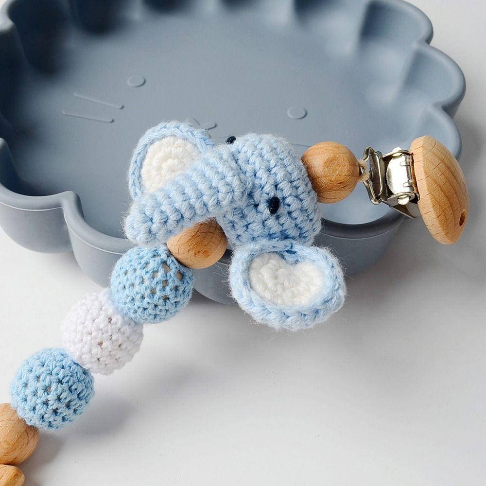 Storage Bag Teething Toys Beech Wood Soother Chain Dummy Holder Pacifier Holder Baby Pacifier Clips