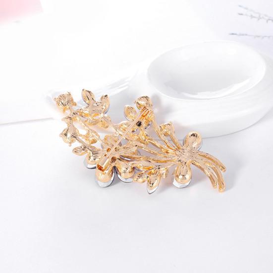Женская элегантная брошь в форме букета, блестящие стразы, инкрустированная булавка, воротник костюма, шаль, шарф, значок, аксессуары для костюма