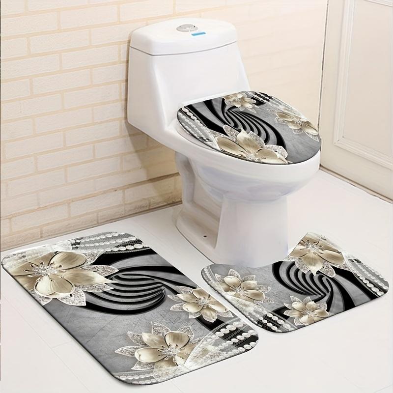 4 шт. Рождественский комплект водонепроницаемых занавесок для душа, декоративный набор для ванной комнаты, нескользящий ковер, чехол для унитаза, коврик для ванной и 12 крючков