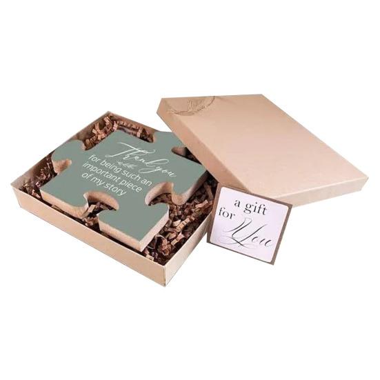 Wooden Puzzle Decoration Desktop Puzzle Shaped Ornament Keepsake Farewell Appreciation Gift for Colleagues Friends