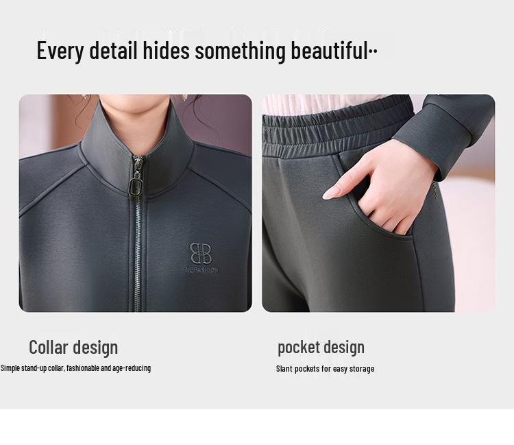 Женский модный костюм-двойка: Куртка с длинным рукавом и брюки широкого кроя для весны и осени