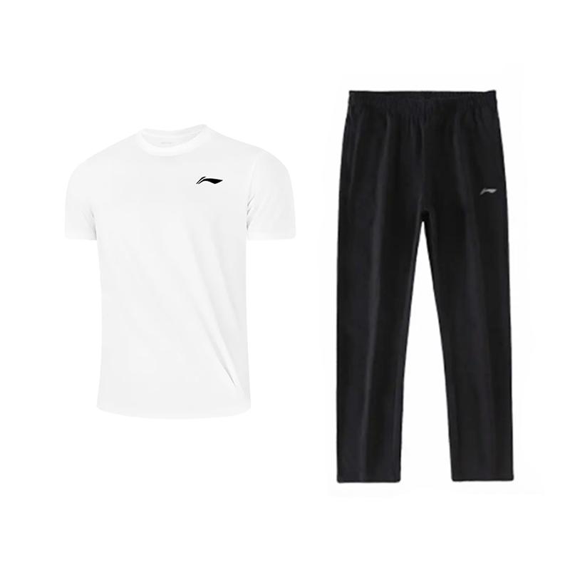 Li Ning Повседневная спортивная одежда Унисекс Белый+Черный YATV113-1+AKLU881-1