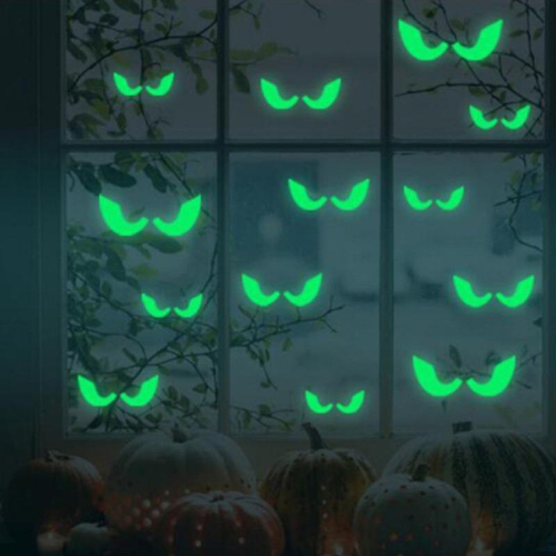 Funny Bat Fluorescence Wall Decal Cartoon PVC Halloween Luminous Stickers Waterproof Cute Night Glow Bat Decal Cartoon