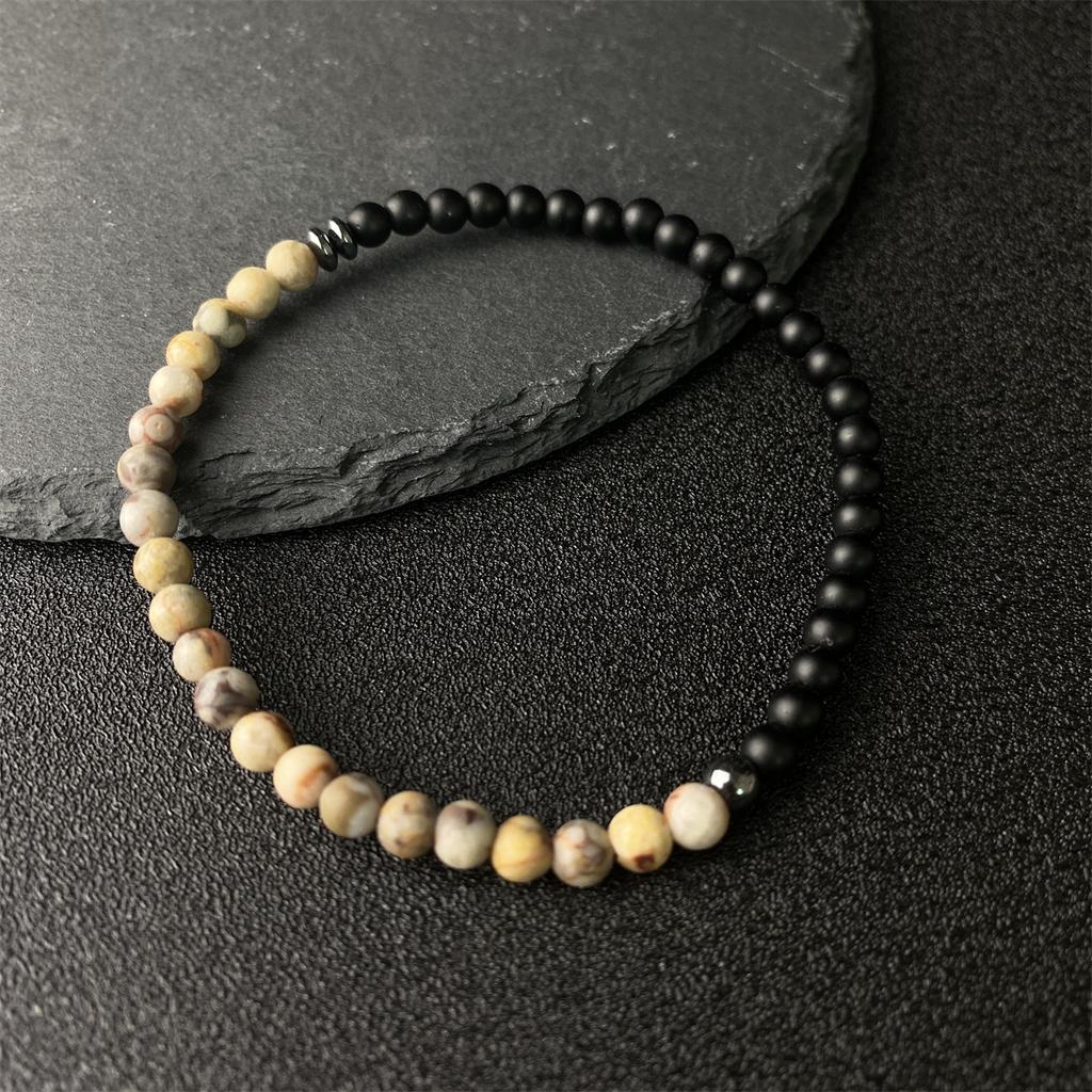 Новая мода 4 мм браслет из бусин унисекс с натуральной картой вулканический камень браслет медитация йога гематит браслет ювелирные изделия ручной работы Joias