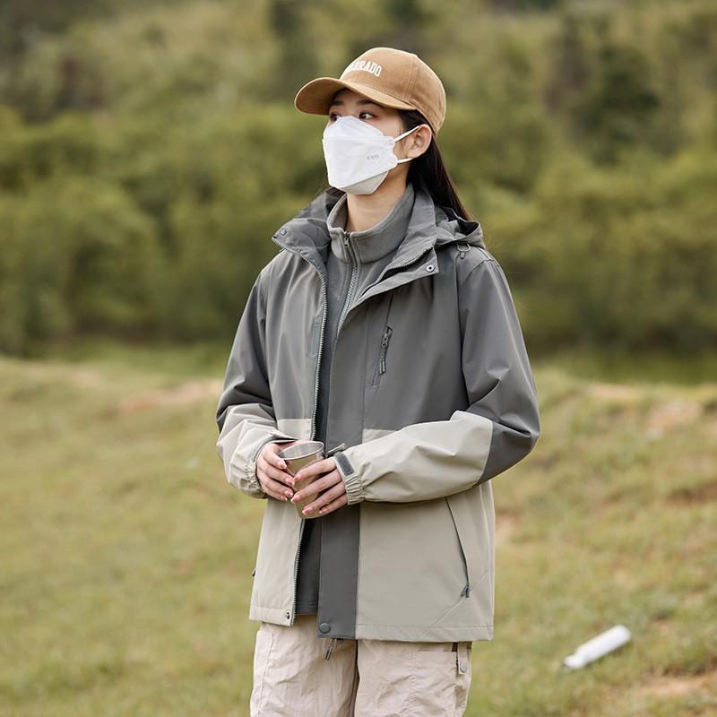 Womens 3-in-1 Waterproof Windproof Outdoor Jacket With Fleece Liner Hiking Camping Trekking Winter Fall