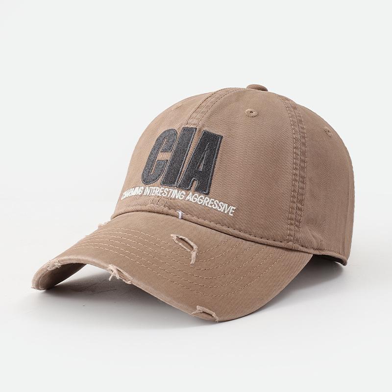 American retro embroidery ripped baseball cap spring and summer leisure sports sunscreen visor face small fashion cap