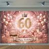 Rose Gold Sparkling Crown Theme Banner Decoration Background Adult Birthday Party Home Decoration Photography Background Cloth